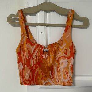 Fun orange tank top. Size small